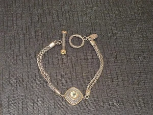 ✨Fusion JEWELED BRACELET Chain Link Pale Yellow Green * 925 Sterling - Picture 1 of 6