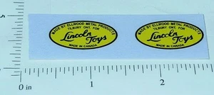 Pair Lincoln Toys Oval Logo Style Stickers LN-001 - Picture 1 of 1