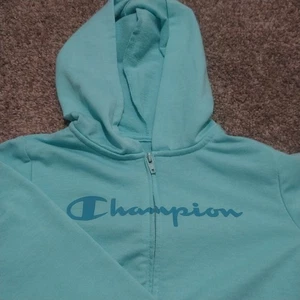 Champion Girls Hoodie Size 5 Blue Full Zip Long Sleeve Logo Toddler Jacket - Picture 1 of 7