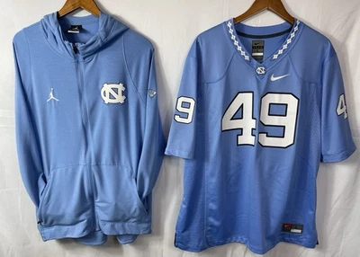 North Carolina Tarheels NIKE Men's LARGE Lot of 2 Peppers #49 Jersey & Jacket - Image 1 of 4