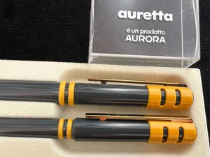 Auretta Pen Fountain Pen By Aurora Club Grey Yellow And Sphere Vintage B - Picture 1 of 10