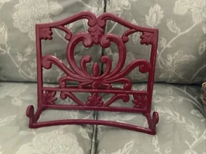 Cookbook Stand-Cast Iron, Red, Excellent Pre-owned - Picture 1 of 5