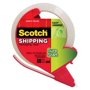 Scotch 3450S-RD Clear Sure Start Shipping Packaging Tape 1.88 in. x 38.2 yd. - Picture 1 of 1