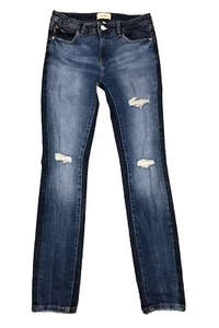 DL1961 Chloe Skinny Distressed Jeans Girls 16 Women’s 4 Two Tone Low Rise 27x29 - Picture 1 of 13