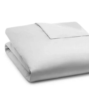 Hudson Park 680 TC 100% Supima Cotton Sateen Duvet Cover Full/Queen Silver $375 - Image 1 of 4