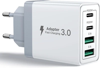 Caricatore USB C Rapido 40W 4Porto Presa USB Caricatore Multipla PD & QC3.0 Cari - Immagine 1 di 4