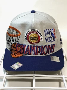 VTG Houston Rockets Hat 1995 NBA World Champions OS Snapback Logo Basketball Cap - Picture 1 of 9