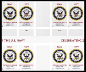 US 6012a Navy 250 Years imperf NDC cross gutter block 2x4 MNH 2025 after 6/1 - Picture 1 of 1