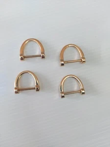 Qty 4 D-Rings Screw In Shackle Horseshoe U Shape D Ring . gold colour 25mm - Picture 1 of 7
