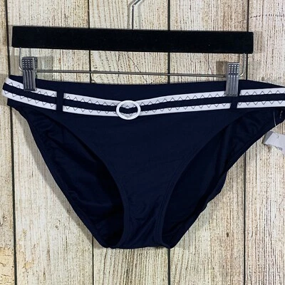 Parte inferior de natación de bikini con cinturón para mujer Nautica talla 14 azul blanco Foto 1 de 4