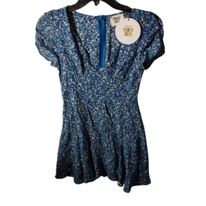 Princess Polly Blue Mini Romper Size 0 - Picture 1 of 3
