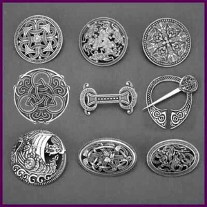 Viking Brooch For Women Medieval Rune Flower Shield Pin Brooch Cloak Shawl - Picture 1 of 34