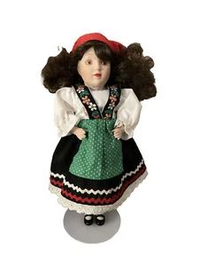 Weihnachten DANBURY MINT Dolls of The World, Porzellan mit echter italienischer Kleidung - Bild 1 von 5