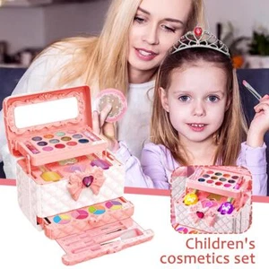 Children's Cosmetics Set Girl Dress Up Makeup Box S2T8 - Picture 1 of 10