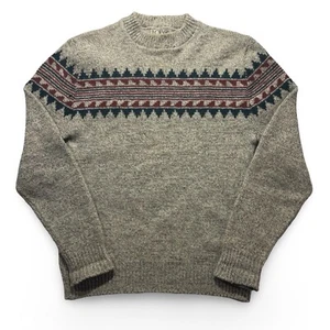 Vintage Pendleton Lobo Sweater Fair Isle Nordic Virgin Wool Medium Rare Flaws - Picture 1 of 13