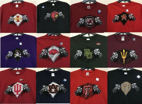 New Youth T-Shirt College Football Superman Tee Shirt Boy's Kids Sizes -Choose 1 Cover