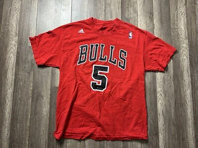 Adidas NBA Chicago Bulls Carlos Boozer 5 Shirt Men’s Size Large Red Short Sleeve - Image 1 of 4