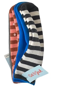 Cat & Jack Cushioned Socks (4) Pair Kids 5-8.5 Multicolored 77% Cotton Non-Skid - Picture 1 of 5