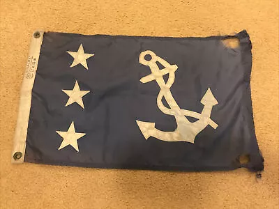 Vintage Past Commodore Flag, Dettra Dura-Lite, Yacht Club, Sailing, 12”x18”  • 18.99$