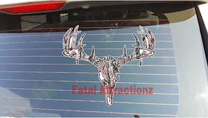 Pink Snowstorm Camo Deer Skull S4 Vinyl Sticker Decal hunting buck bow whitetail - Imagen 1 de 1