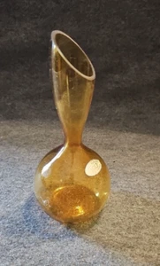 Vintage Arte Murano ICET Bernstein Gold Glas Knospe Vase 7,25" hoch, Venezuela - Bild 1 von 4