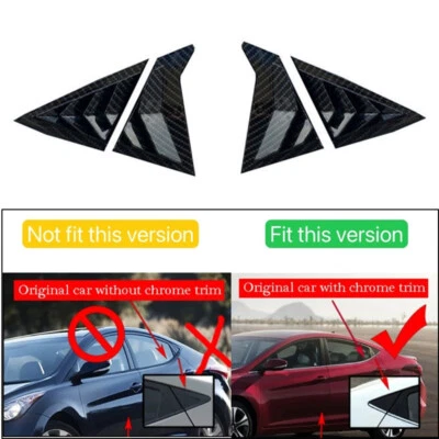 Cubierta de persiana de ventana de ventilación lateral de fibra de carbono para Hyundai Elantra 2011-2015 Foto 1 de 4