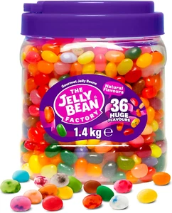 The Jelly Bean Factory, Gourmet Jelly Beans 1.4 KG Jar - 36 Natural, Huge Jelly  - Picture 1 of 12