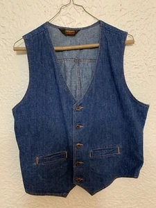 70’s Wrangler Denim Vest Wrapid Transit 40R - Picture 1 of 3