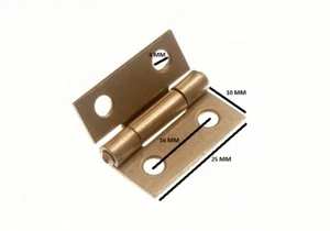 Butt Hinge Door Box EB Brass Plated Steel 25mm 1 Inch + Screws3 Pairs - Picture 1 of 1