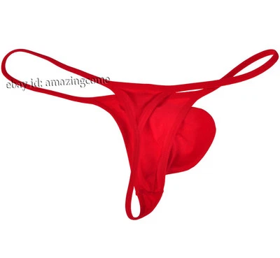 Para hombres Spandex Abultado Bolsa Tanga Ropa Interior Elástica Natación Micro Tanga Cuerda T-Back Foto 1 de 4