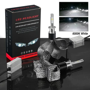 2x H1 Fanless LED Conversion Kit 6000K Xenon White Car Headlight Bulb 60W 6400LM - Picture 1 of 11