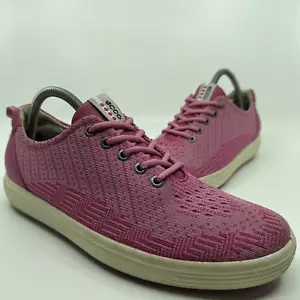 ECCO E-OTS Soft Hydromax Women’s Size 11 11.5 Lace Up Spikeless Pink Golf Shoes - Picture 1 of 9