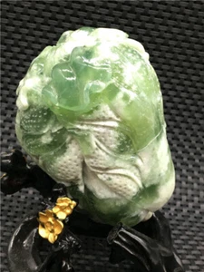 702g seltene chinesische natürliche Xiu Jade Handschnitzerei Reichtum Chinakohl Statu 274 - Bild 1 von 12
