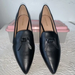 Cole Haan Women's Viola Skimmer Ballet Flats Black Leather Size 7.5 B EUC - Picture 1 of 9