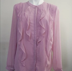 Isaac Mizrahi Live! Flutter Blouse -Size 14 - Picture 1 of 5