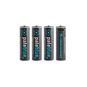 Paleblue AA Lithium Ion Rechargeable Batteries 1.5V USB-C Cable Charger 4-Pack - Picture 1 of 3