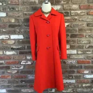 RUBEL ORGINALS VINTAGE Mod 60er Union Label rot orange Trenchcoat - Bild 1 von 11