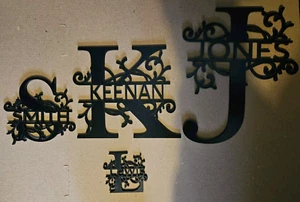 Wooden Monogram Name, Door Sign Personalised, Any Name, Surname, First Name,gift - Picture 1 of 3