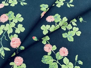 Ralph Lauren Floral Print Fabric- Trefoil Embroidery Midnight 7.25 yds LCF68481F - Picture 1 of 4