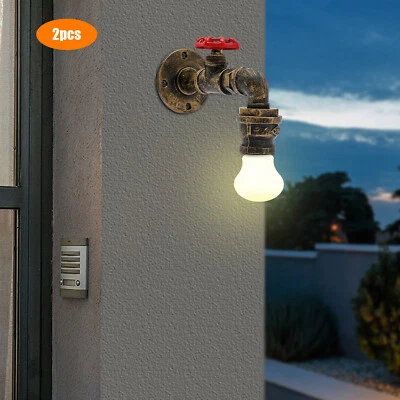 2pcs retro metal wall light industrial lamp tube light lamp socket 220V E27 - Image 1 of 4