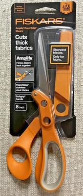 Fiskars 8" AMPLIFY RazorEdge  Shears Softgrip Handles Scissors NEW #170810 - Image 1 of 4