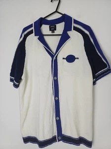 Camisa Reiss Che Vevo Toalla Cuello Cubano, Blanco/Azul - Talla S (10/12) - Imagen 1 de 9