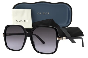 Auténticas gafas de sol Gucci GG1448SA 001 para mujer, negro/gris forma cuadrada NUEVO - Imagen 1 de 8