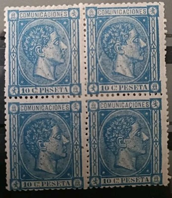 Spain Alfonso Xll Edifil # 164 * MH 1875 block of 4 - Image 1 of 2