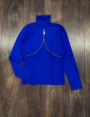 blue sweater with gold hardware from the Gianni Versace brand - Image 1 of 4