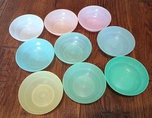 9 bols vintage Tupperware #154 sans couvercles pastel baies dessert snack mini - Photo 1/15