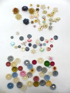 Vintage Anstecknadel Pin Brosche Zelluloid 50er Jahre Blumen Blüten Muschel - Picture 1 of 19