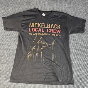Vintage Nickelback Shirt Mens Large Black Long Road Tour Crew Band Tee 2003 2004 - Picture 1 of 10