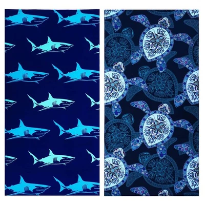 2 Pcs Oversized Beach Towel Extra Large Soft 36x72 Pool Camping Swim Travel Blue - Image 1 of 4