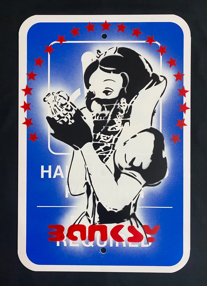 Very Rare Banksy Original spray stencil  Street Sign Painting 2014 - Image 1 of 4